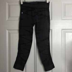 Nux Leggings Black Gray Leggings Netted Crop Athletic L